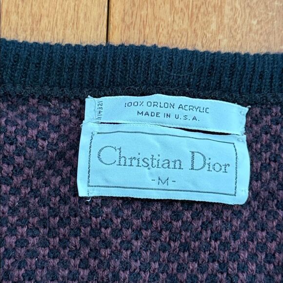 Christian Dior Vintage Men's V-Neck Sweater made in USA size M - Picture 2 of 9